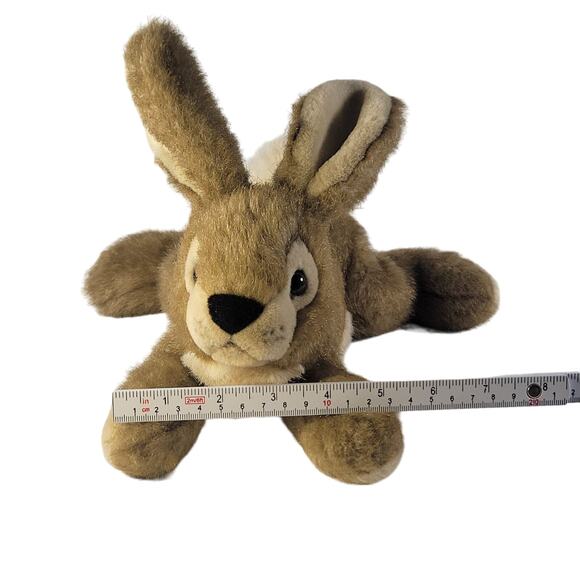 Realistic Brown Tan Rabbit Plush Bunny Stuffed Animal 11" long - Picture 9 of 11